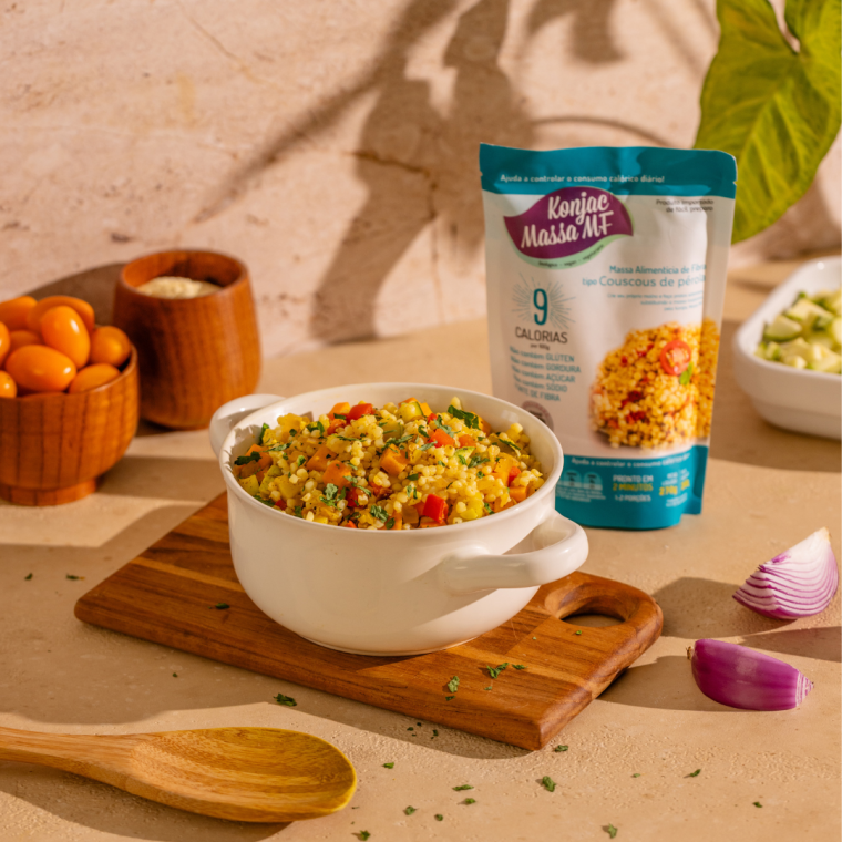 Couscous de Pérola Konjac Massa nas Suas Refeições Low Carb